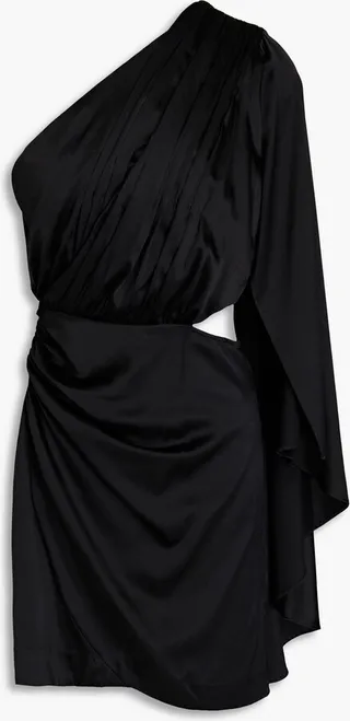 Mae one-sleeve cutout silk-blend satin mini dress
