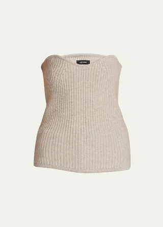 Blaze Strapless Rib Wool-Cashmere Top