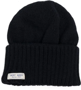 Logo-Patch Ribbed-Knit Beanie