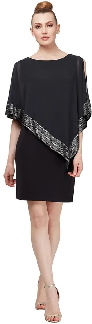 Short Chiffon And Jersey Popover Dress