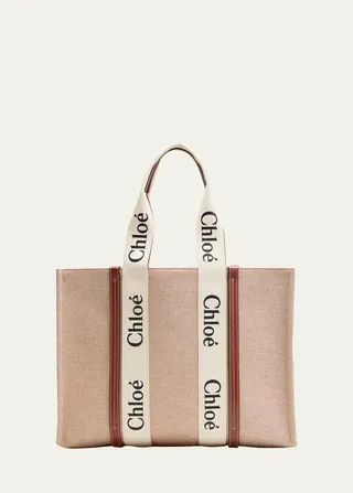Woody Large Logo Canvas Tote Bag