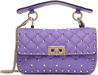 Valentino Garavani Purple Small Rockstud Spike Bag