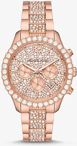 Oversized Layton Pavé Rose Gold-Tone Watch