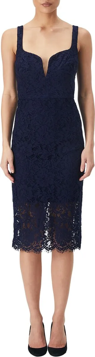 Adeline Lace Sheath Midi Dress
