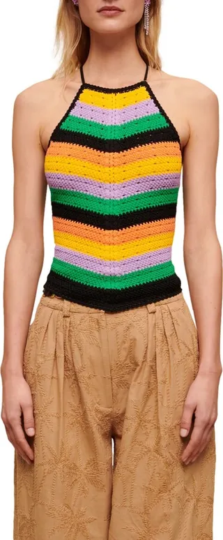Matrix Crochet Halter Neck Top
