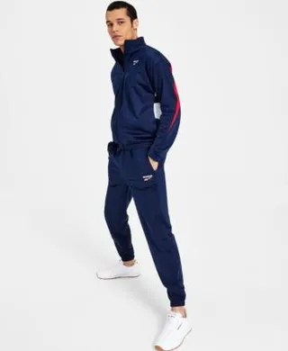 Reebok Mens Vector Tricot Track Jacket Pant Separates