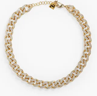 Gold-tone crystal necklace