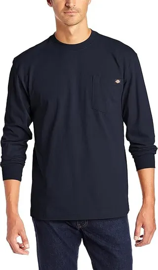 Dickies Men's Big Tall Long-Sleeve Heavyweight Crew-Neck T-Shirt (Dark Navy) Men's T Shirt