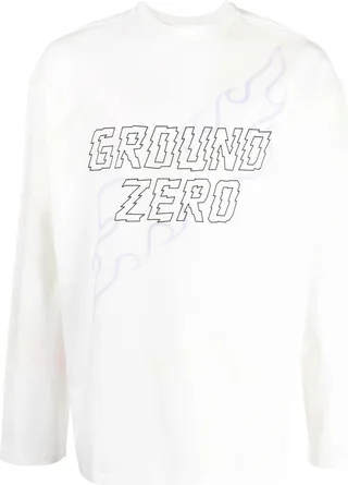 graphic-print long-sleeved T-shirt