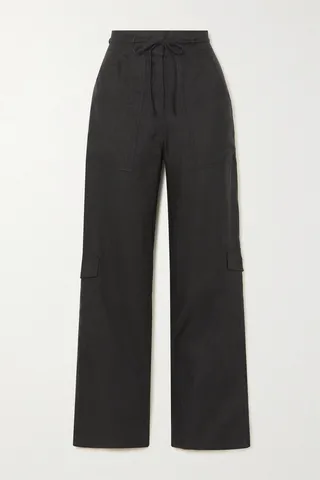 Faithfull The Brand - Relais Belted Linen Straight-leg Pants - Black