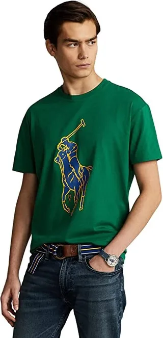 Polo Ralph Lauren Classic Fit Big Pony Jersey T-Shirt (Athletic Green) Men's Clothing