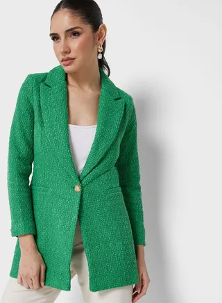 Double Breasted Buttoned Blazer