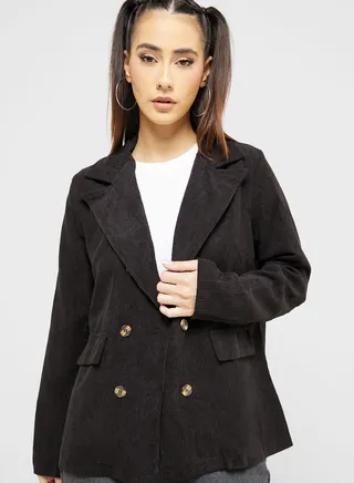 Retro Lapel Corduroy Blazer