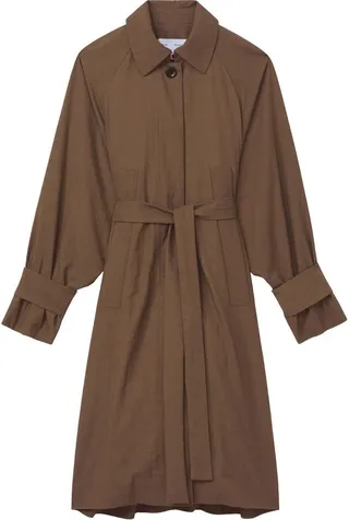 Draped Suiting Trench Coat