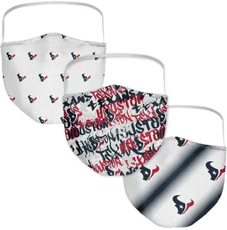 Multi Adult Houston Texans Official Logo Face Covering 3-Pack