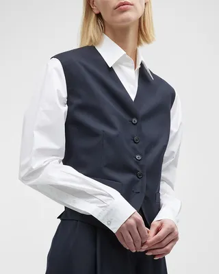 Vega Tailored Button-Front Vest