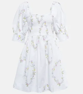 Floral cotton poplin minidress