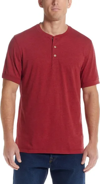 Weatherproof Vintage Men's Short Sleeve Melange Henley T-shirt