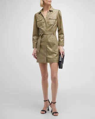 Karmine Vegan Leather Utility Dress