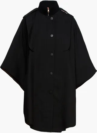 Cotton-blend twill cape