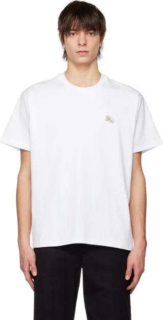 Burberry White Crystal-Cut T-Shirt