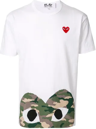 heart print crew neck T-shirt