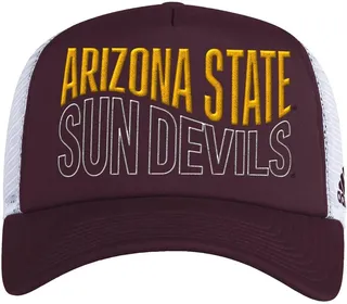 Men's adidas Maroon and White Arizona State Sun Devils Wave Foam Trucker Snapback Hat