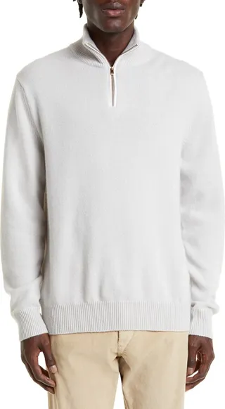 Cashmere Quarter Zip Sweater