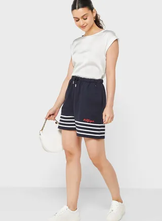 Striped High Waist Shorts