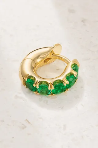 Spinelli Kilcollin - Mini Macro 18-karat Gold Emerald Hoop Earrings - Green