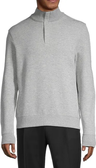 Quarter-Zip Heathered Sweater