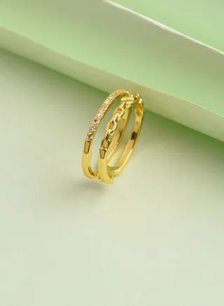 Gold Plated Designer Stone Ring