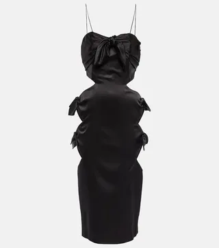 Cut-out silk-blend midi dress
