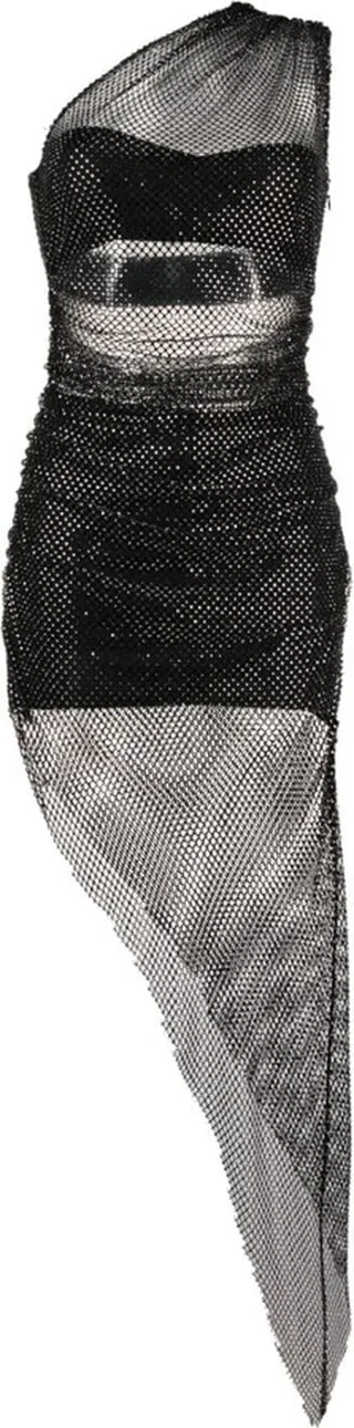 One-Shoulder Mesh Dress