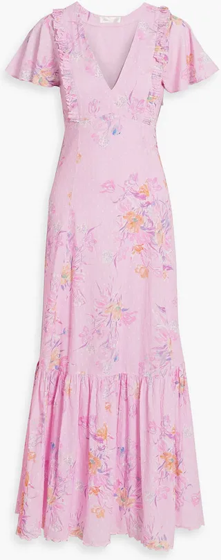 Vinnie floral-print fil coupé cotton maxi dress