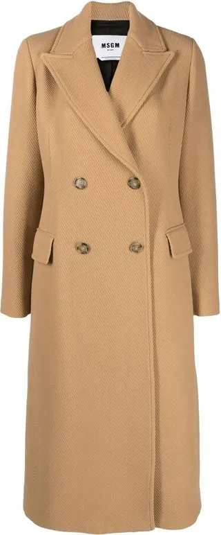 Double-Breasted Virgin Wool-Blend Coat