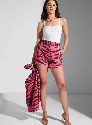 Printed Mini Shorts