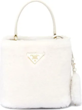 mini Panier shearling tote bag
