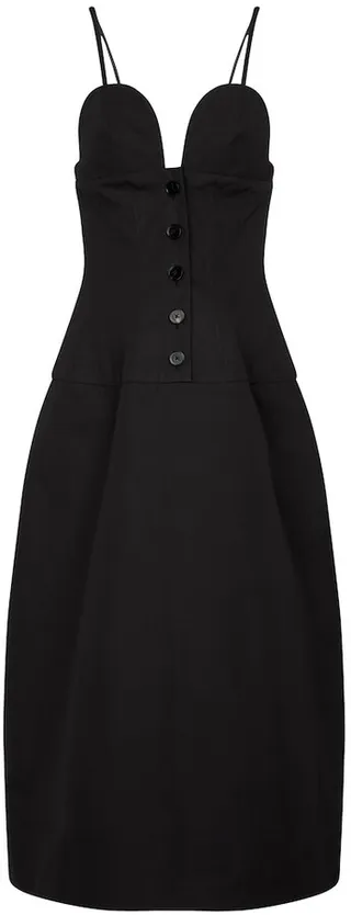 Cotton poplin midi dress