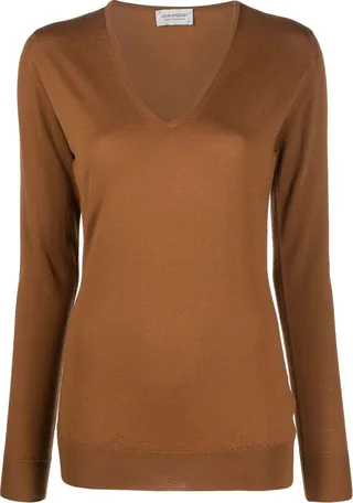 merino wool V-neck jumper
