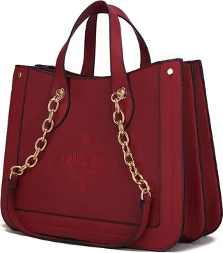 MKF Collection by Mia K Stella Vegan Leather Women’s Tote Handbag - Red