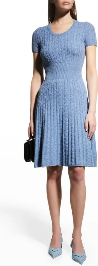 Lightweight Cable-Knit Wool Dress