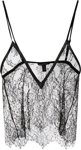 Black Lace-Detail Camisole