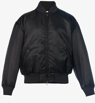Mens Black Eternal Boxy-fit Shell Bomber Jacket