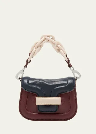 Alpha Micro Colorblock Leather Shoulder Bag