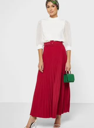 A-Line Pleated Skirt