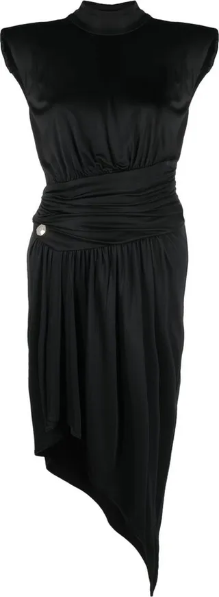 Roll-Neck Asymmetric Dress