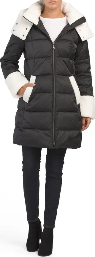 Tilly Sherpa Detail Puffer Jacket