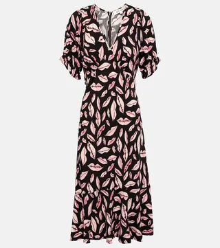 Abigail printed wrap midi dress