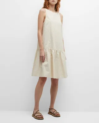 Textured Flounce Shift Dress